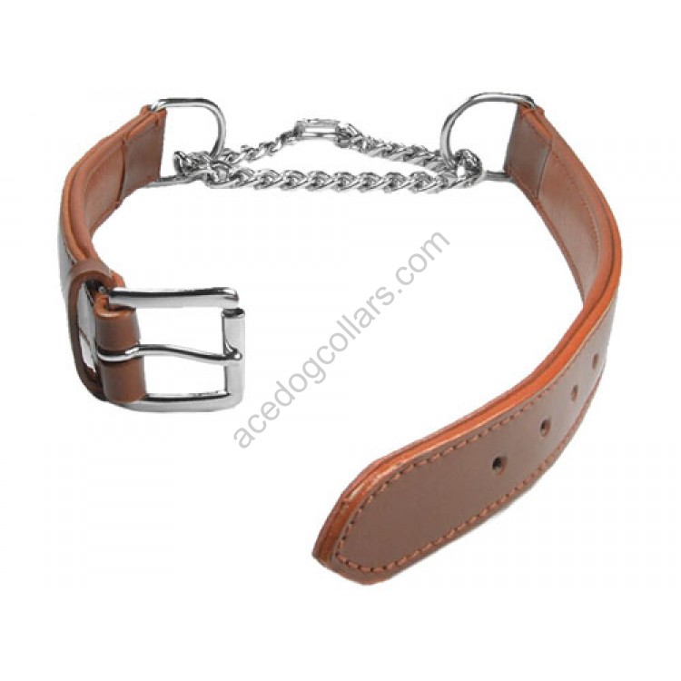 adjustable leather half check collar