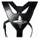 Large brown LEATHER DOG HARNESS