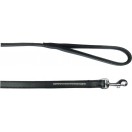Black Leather Lead with a PADDED leather handle - length 110 cm : 
