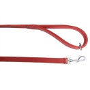 Comfy Leather Lead with PADDED Leather Handle - length 44" (1 cm wide) ~RED