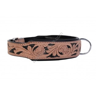 Handcrafted ~ Comfy Padded Leather Dog Collar Padded And lined with SOFT Leather (Red, Black, Blue, Tan)