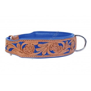 Handcrafted ~ Comfy Padded Leather Dog Collar Padded And lined with SOFT Leather (Red, Black, Blue, Tan)