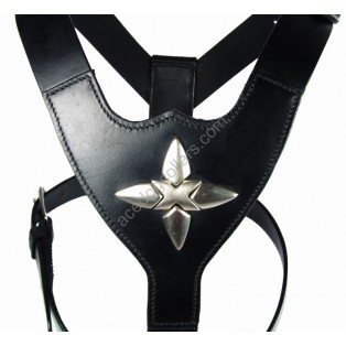 Large brown LEATHER DOG HARNESS