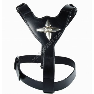 Large brown LEATHER DOG HARNESS